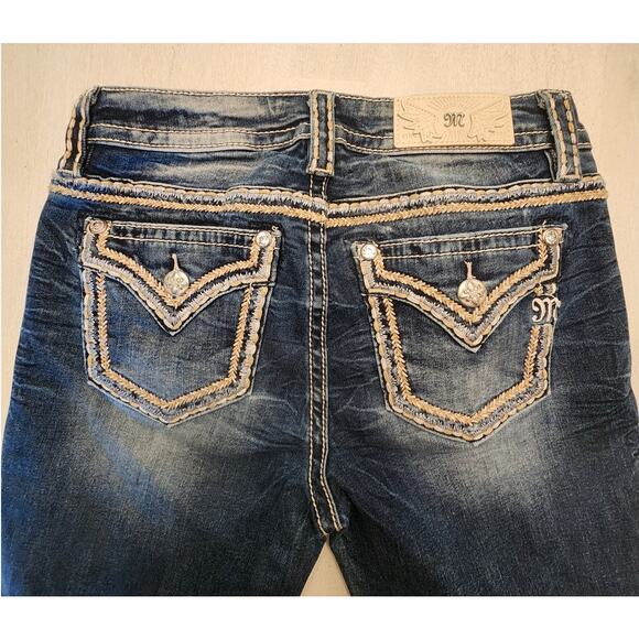 Miss Me Women's Chloe Boot SZ 27 Dark Wash Embroidery Cowgirl Western - Picture 6 of 13